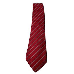CARLO COLOMBO Tie Rack Neck Tie Red Black White Stripe 100% Silk Made in Italy